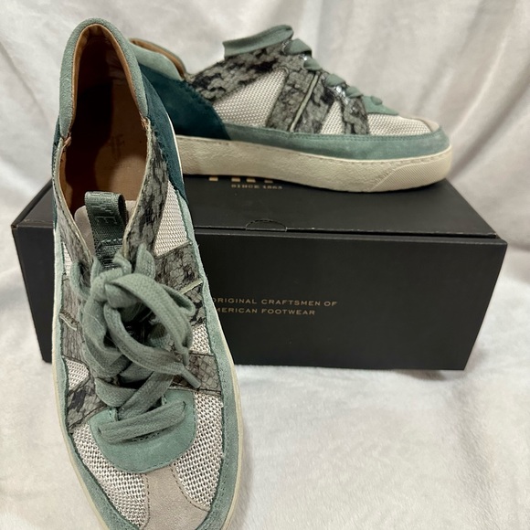 Frye Women's Webster Overlay Low Lace Sneaker. Worn once. Jade multi - Picture 3 of 8